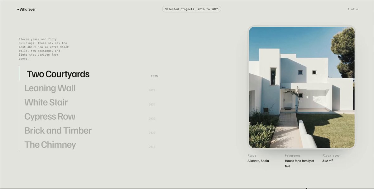 Build 5 completely different scroll-based sections, decide the context & layout yourself.
