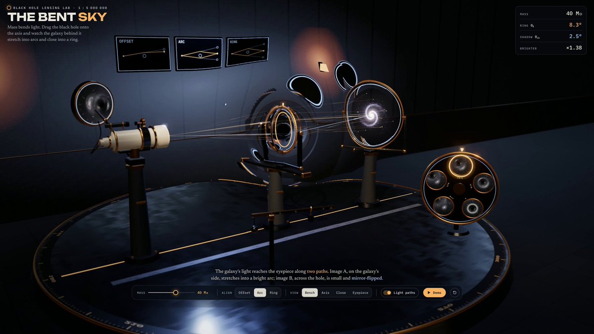 I asked Opus 5.5 to explain gravitational lensing by building an interactive black hole l…